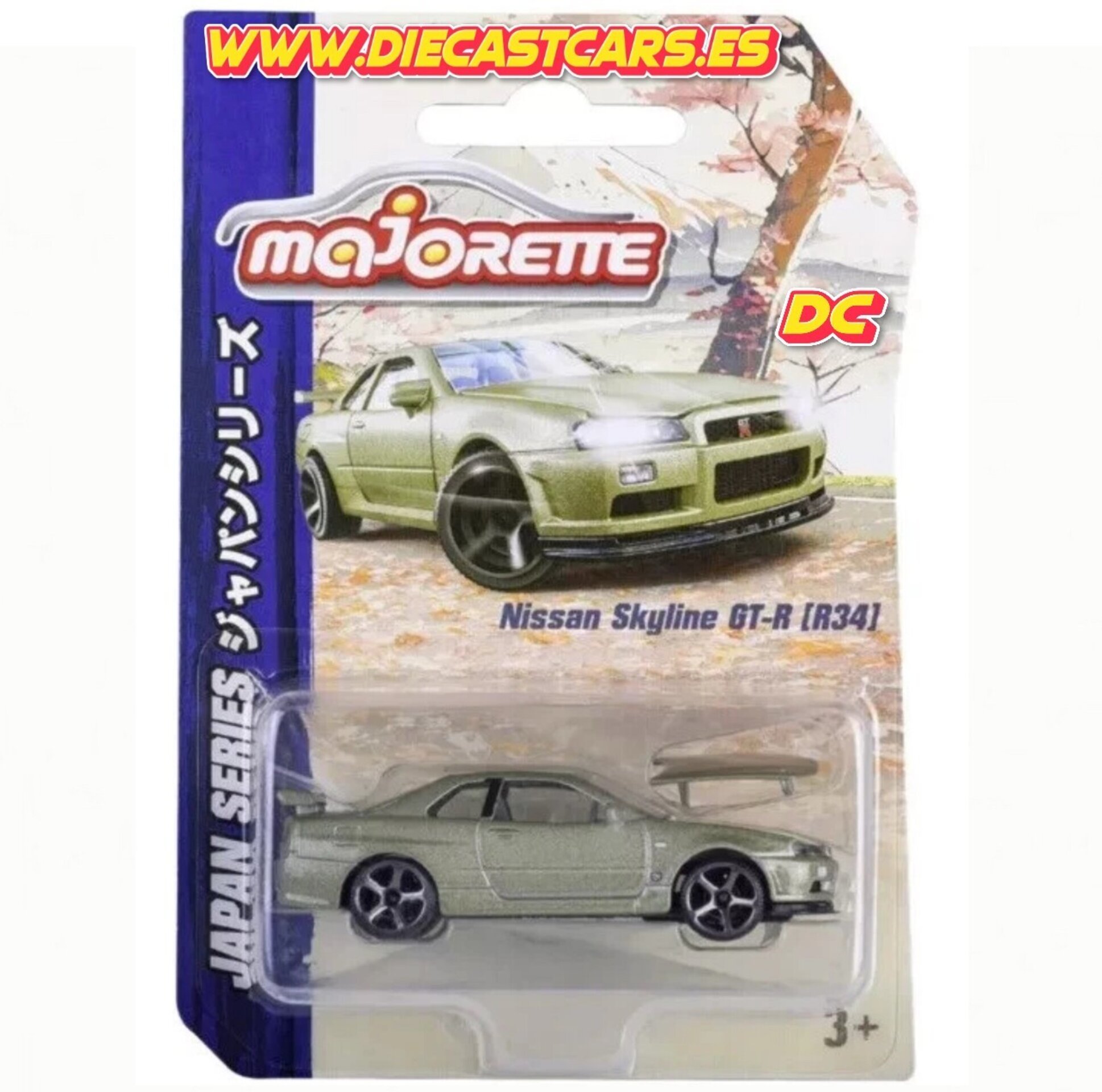 Majorette NISSAN SKYLINE GT-R (R34) *Japan Series* Diecast 1:64 (Blister dañado) - 1