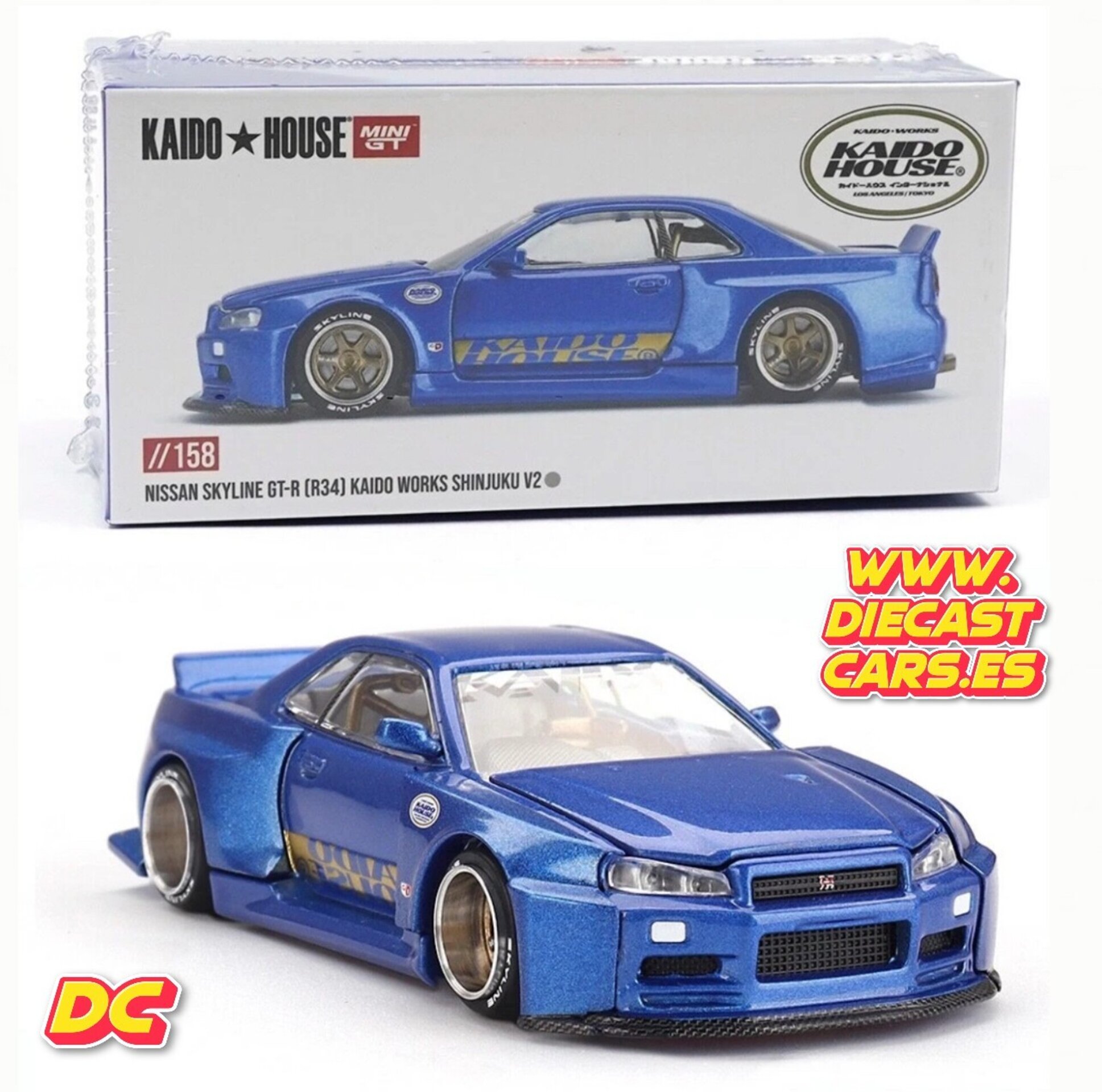 Mini GT Kaido House NISSAN SKYLINE GT-R (R34) Kaido Works Shinjuku V2 //158 - 1
