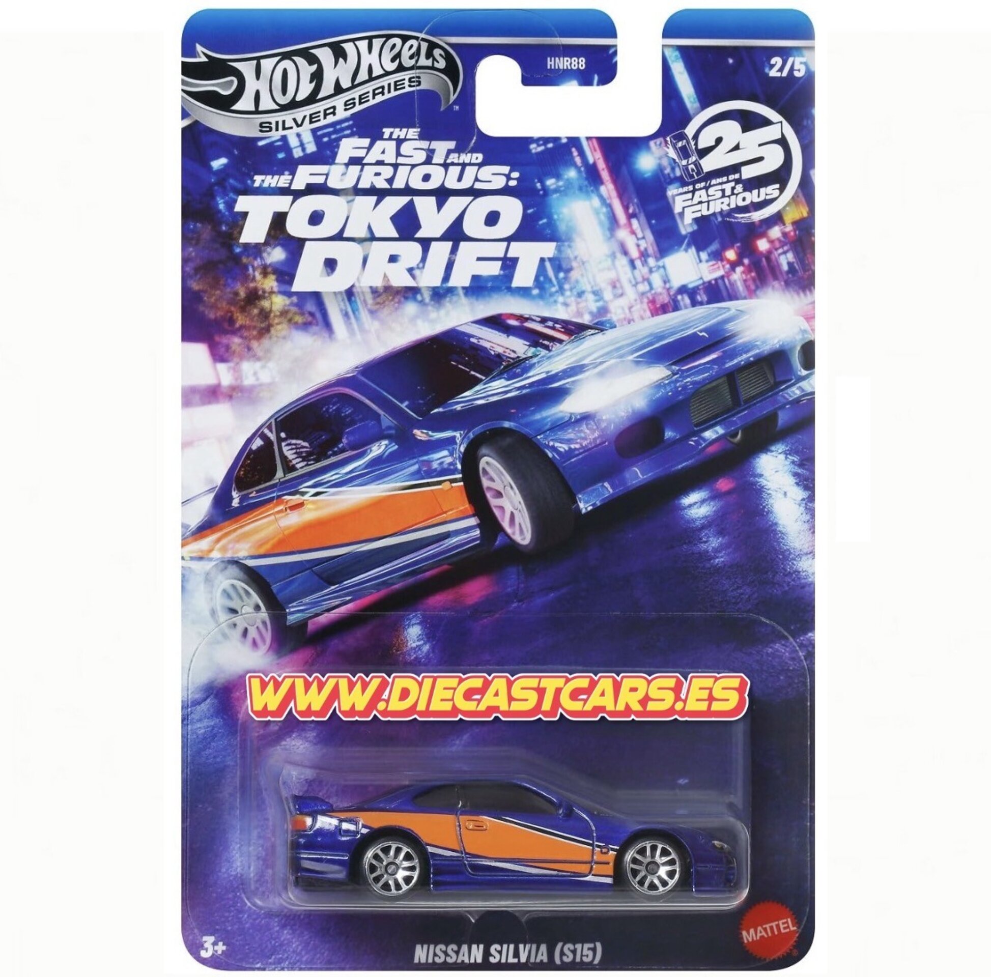 Hot Wheels NISSAN SILVIA (S15) *Silver Series Fast & and Furious Tokyo Drift* - 1