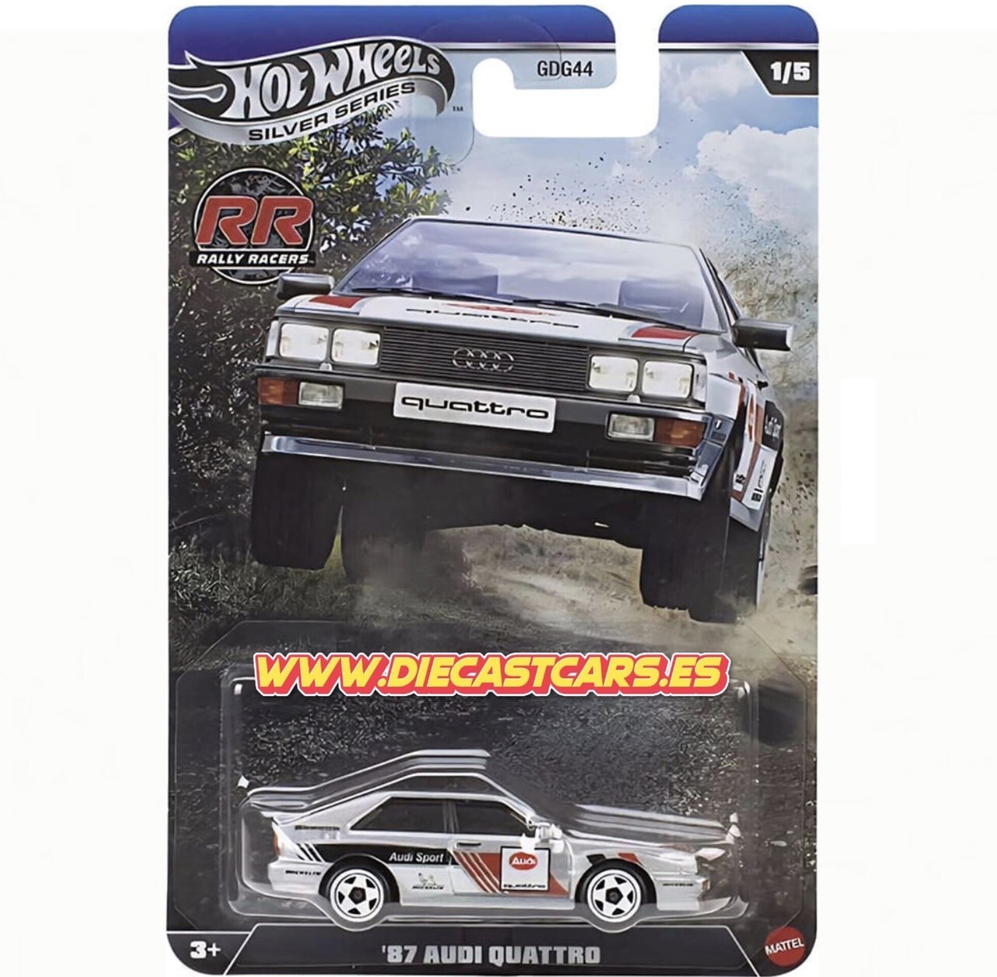 Hot Wheels ´87 AUDI QUATTRO Sport Silver Series Serie RR Rally Racers Diecast - 1