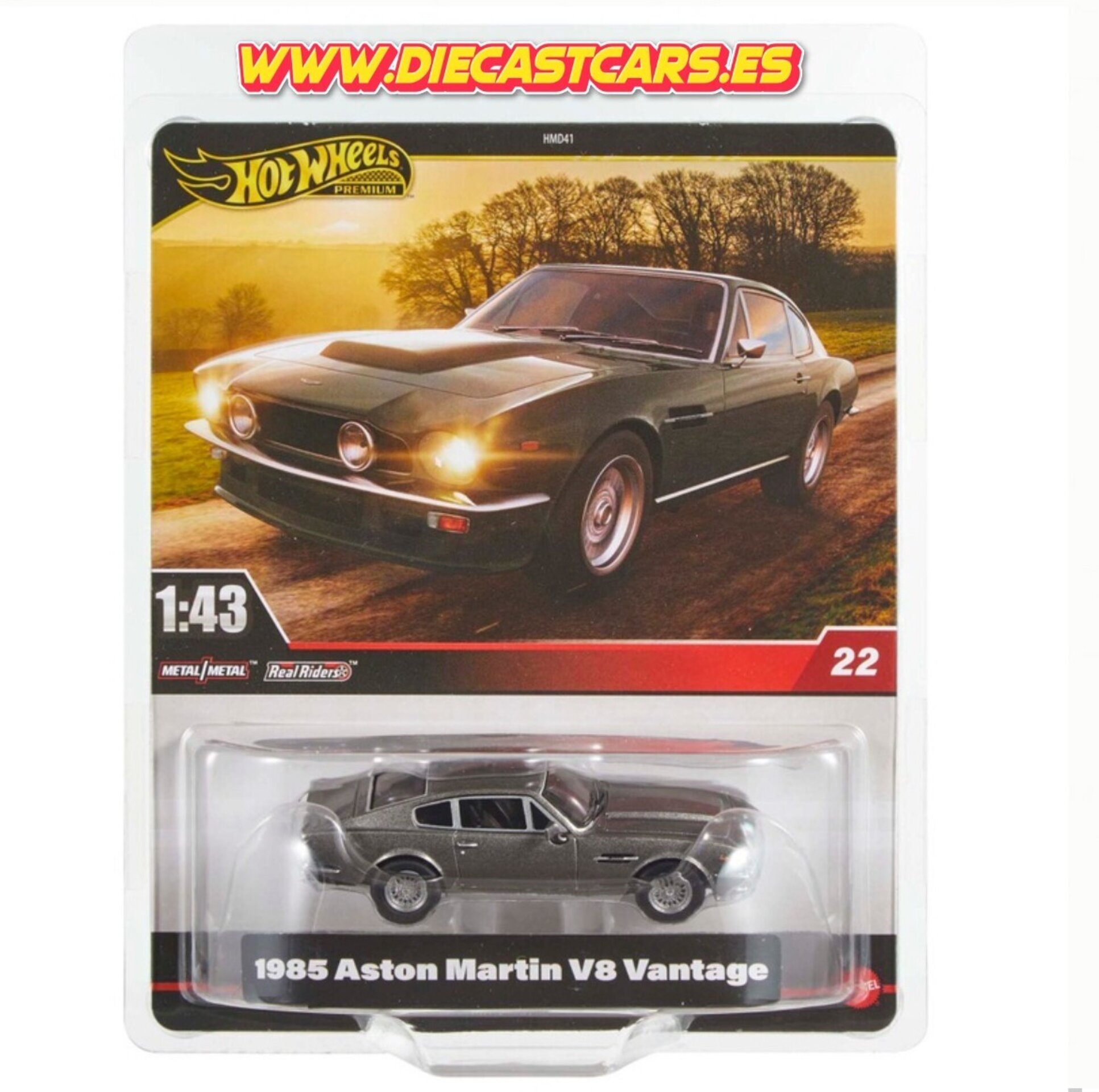 Hot Wheels Premium 1985 ASTON MARTIN V8 VANTAGE *Serie 1:43 1/43* Real Riders - 1