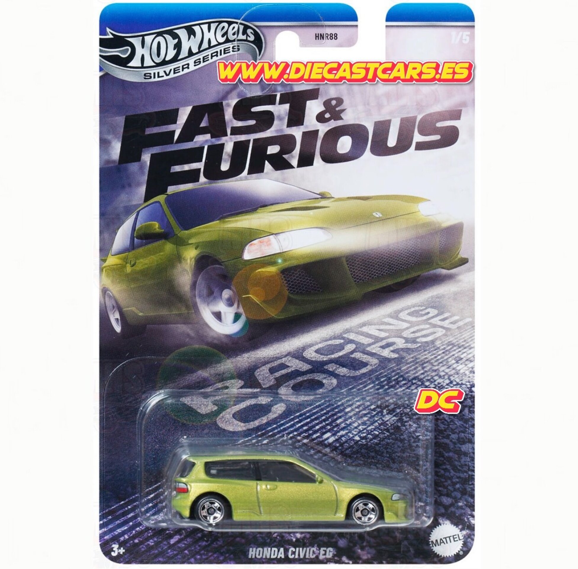 Hot Wheels HONDA CIVIC EG * Serie Silver Series Fast & Furious Racing Course * - 1