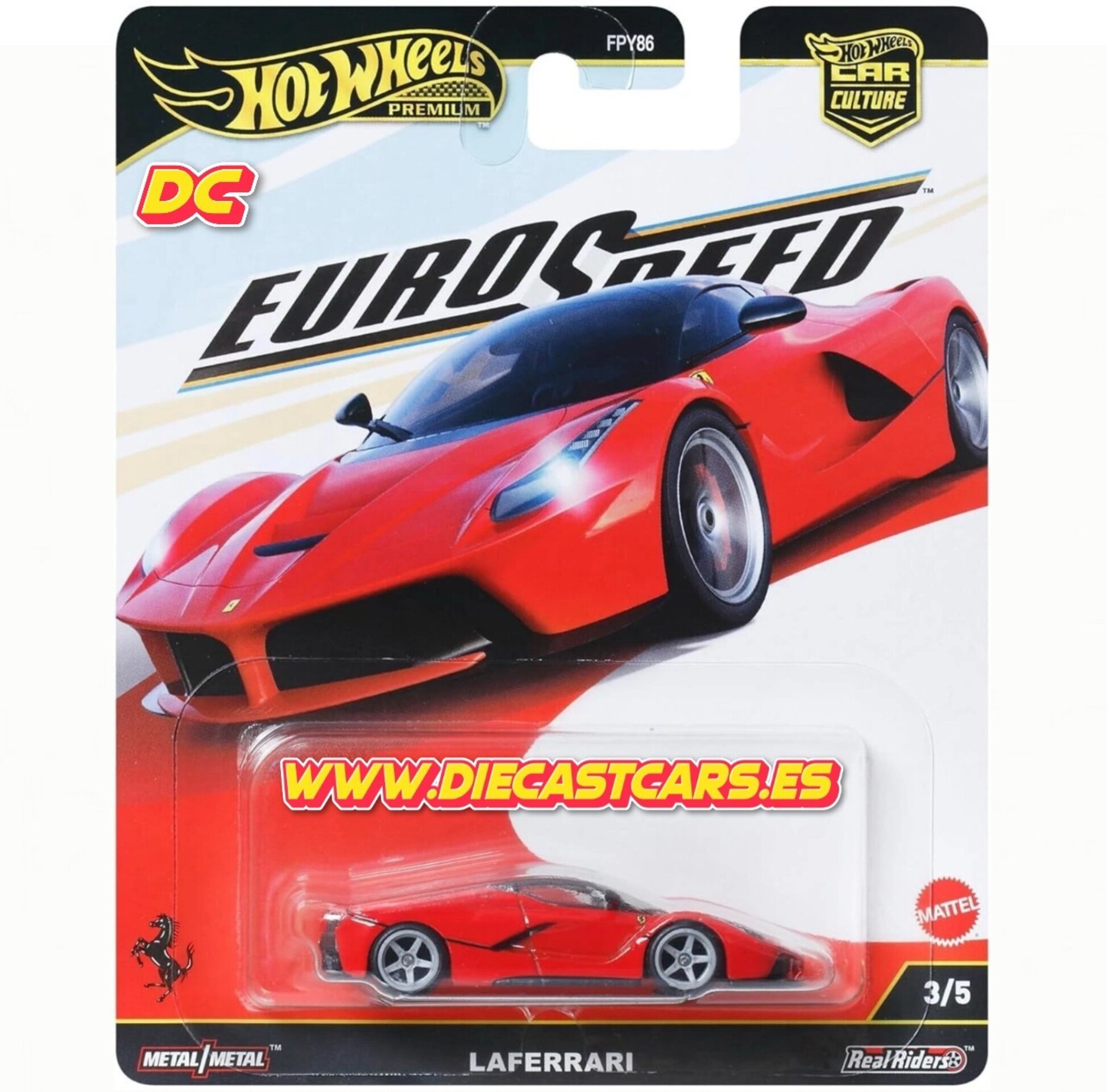 Hot Wheels Premium FERRARI LAFERRARI *Serie Euro Speed* Car Culture Real Riders - 1