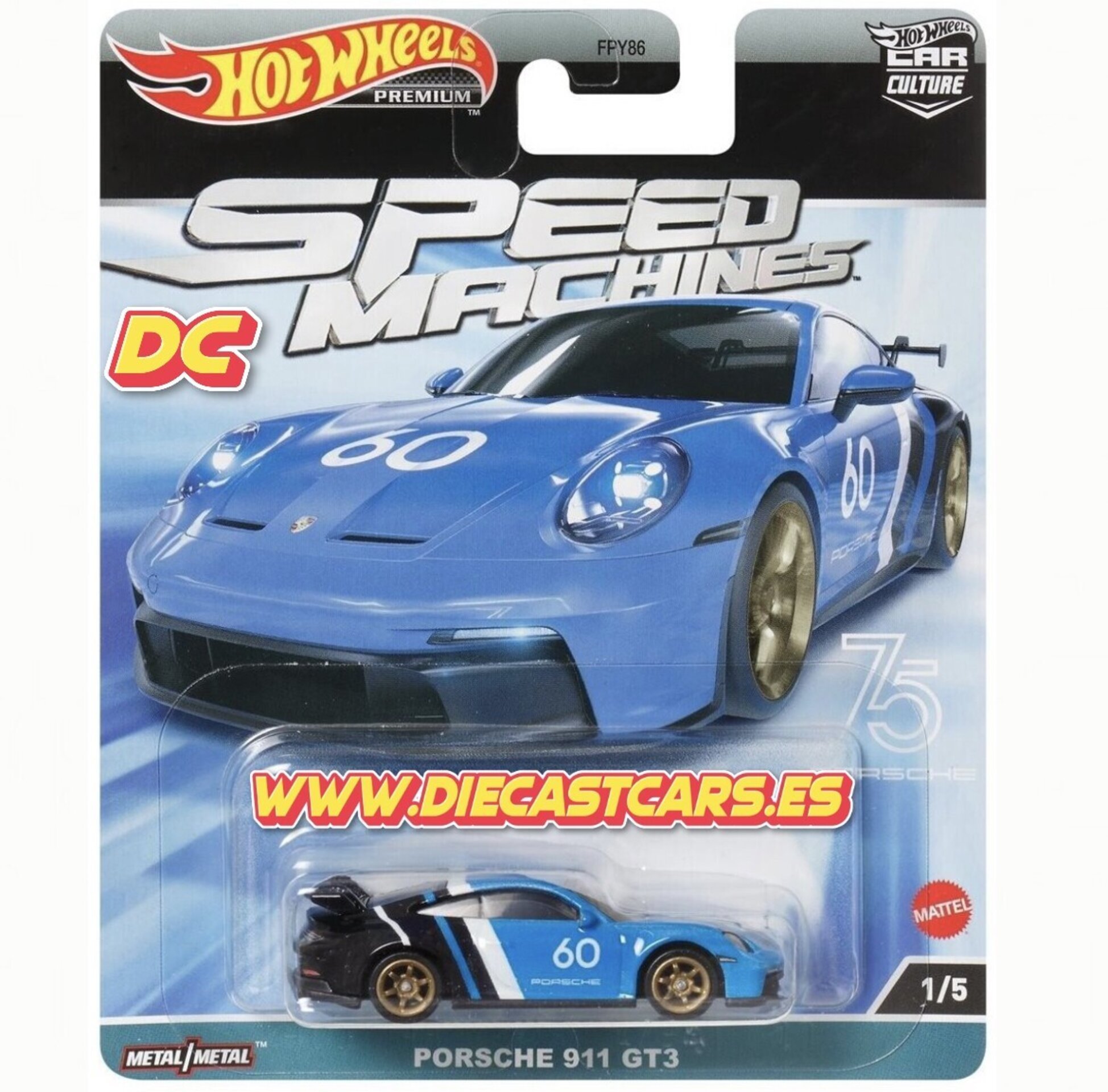 Hot Wheels Premium PORSCHE 911 GT3 *Serie Speed Machines* Car Culture 1:64 - 1