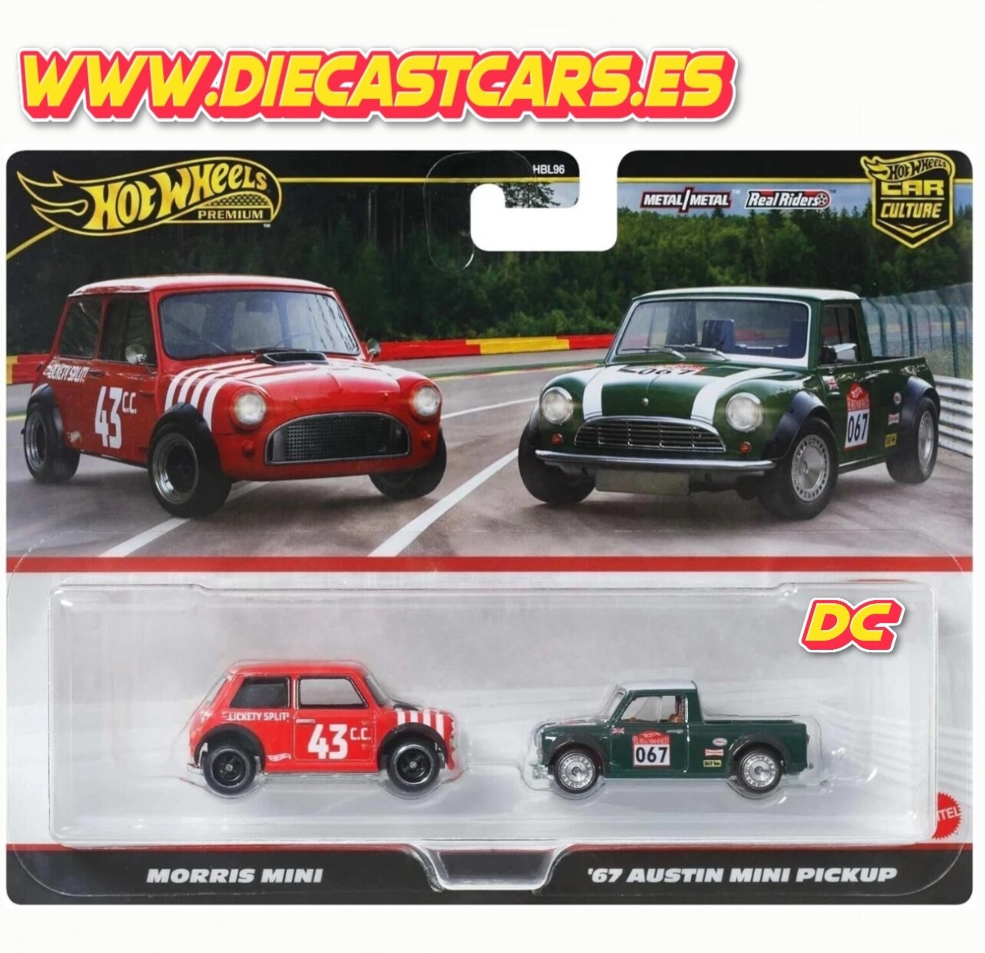 Hot Wheels Premium Duo-Pack Set NORRIS MINI / ´67 AUSTIN MINI PICKUP Car Culture - 1