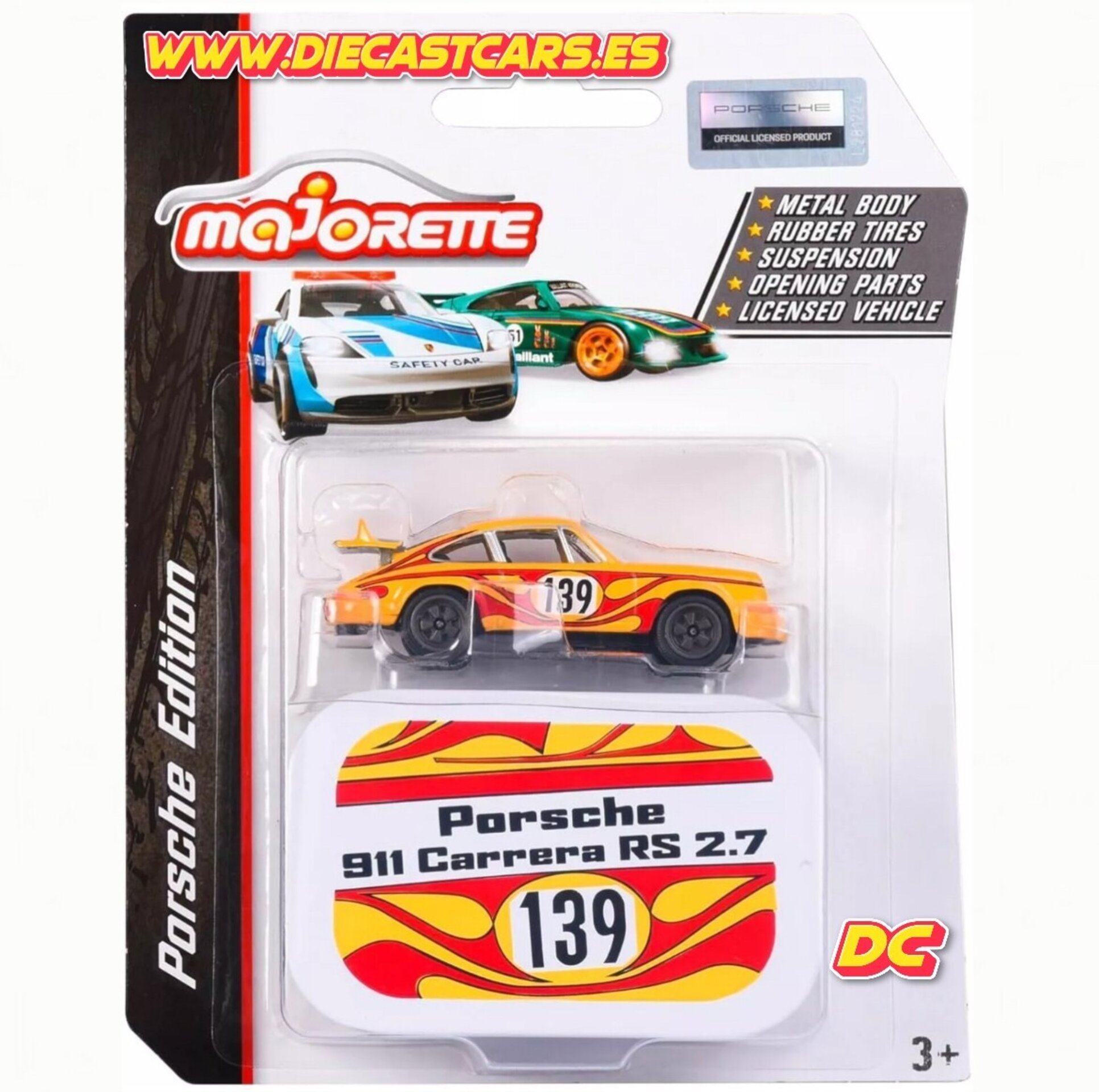 Majorette PORSCHE 911 CARRERA RS 2.7 * Serie Porsche Edition * Diecast 1:64 - 1