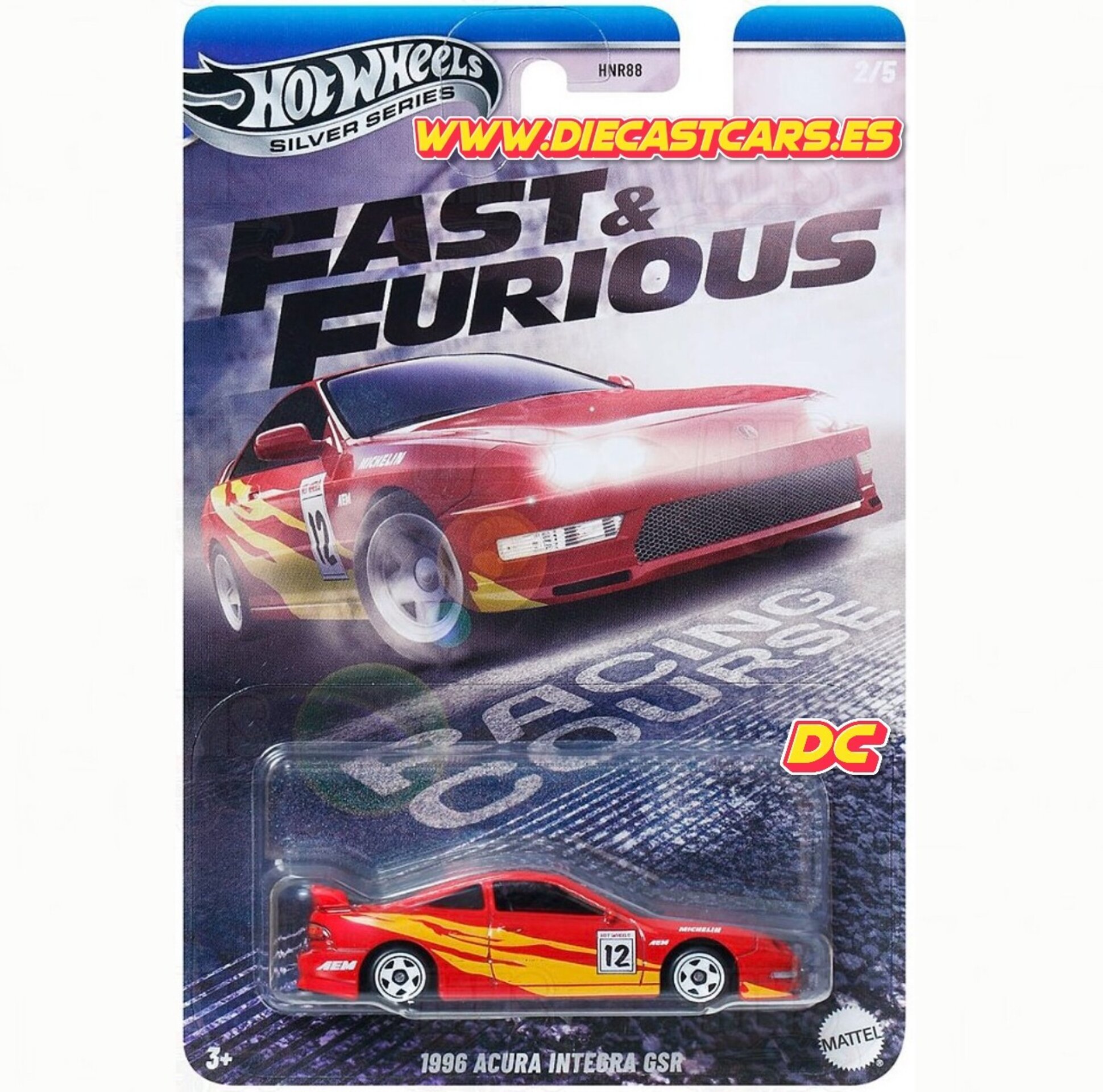 Hot Wheels 1996 ACURA INTEGRA GSR *Silver Series Fast & Furious Racing Course* - 1