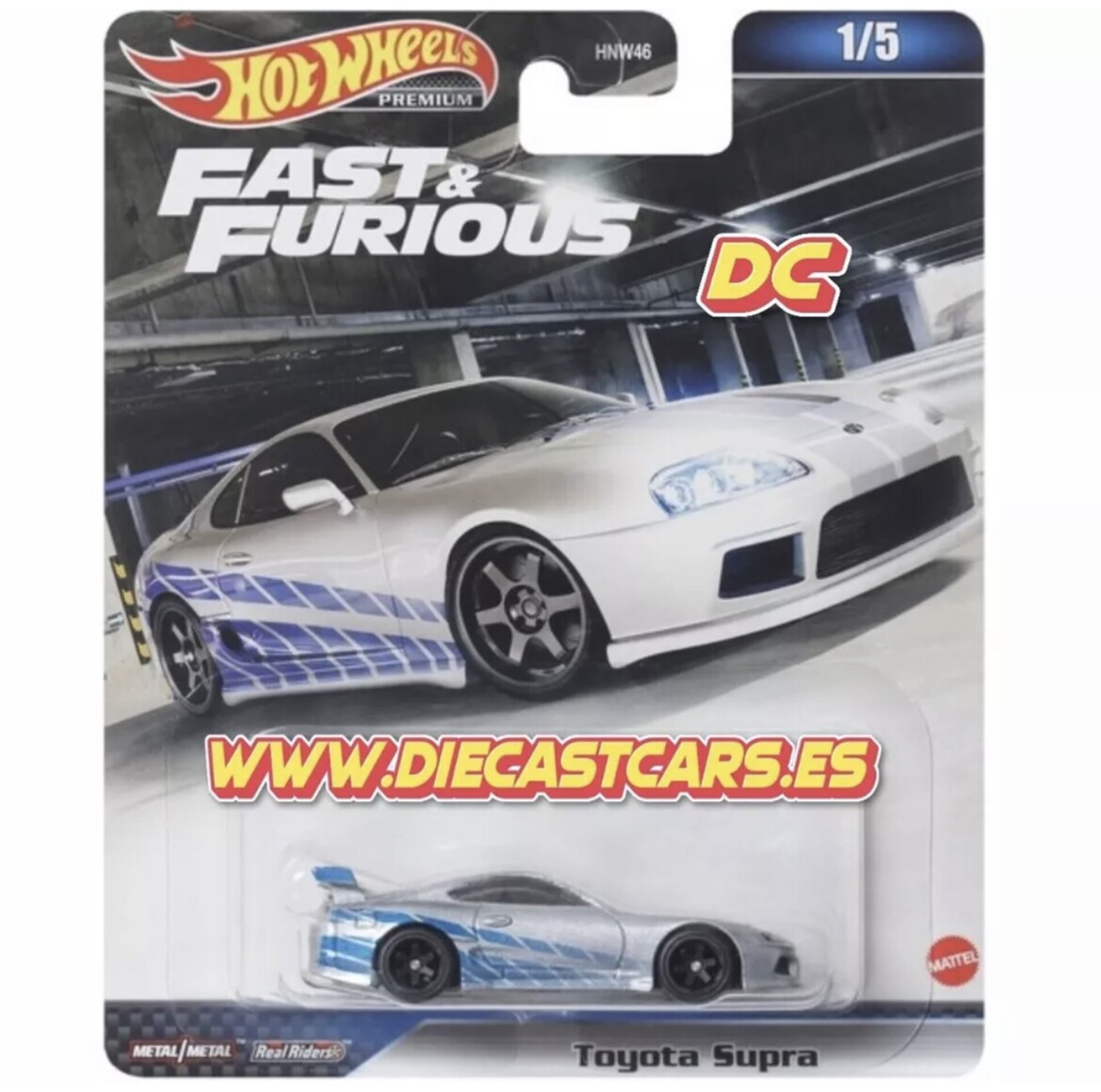 Hot Wheels Premium TOYOTA SUPRA *Serie Fast & Furious* Real Riders Diecast 1:64 - 1