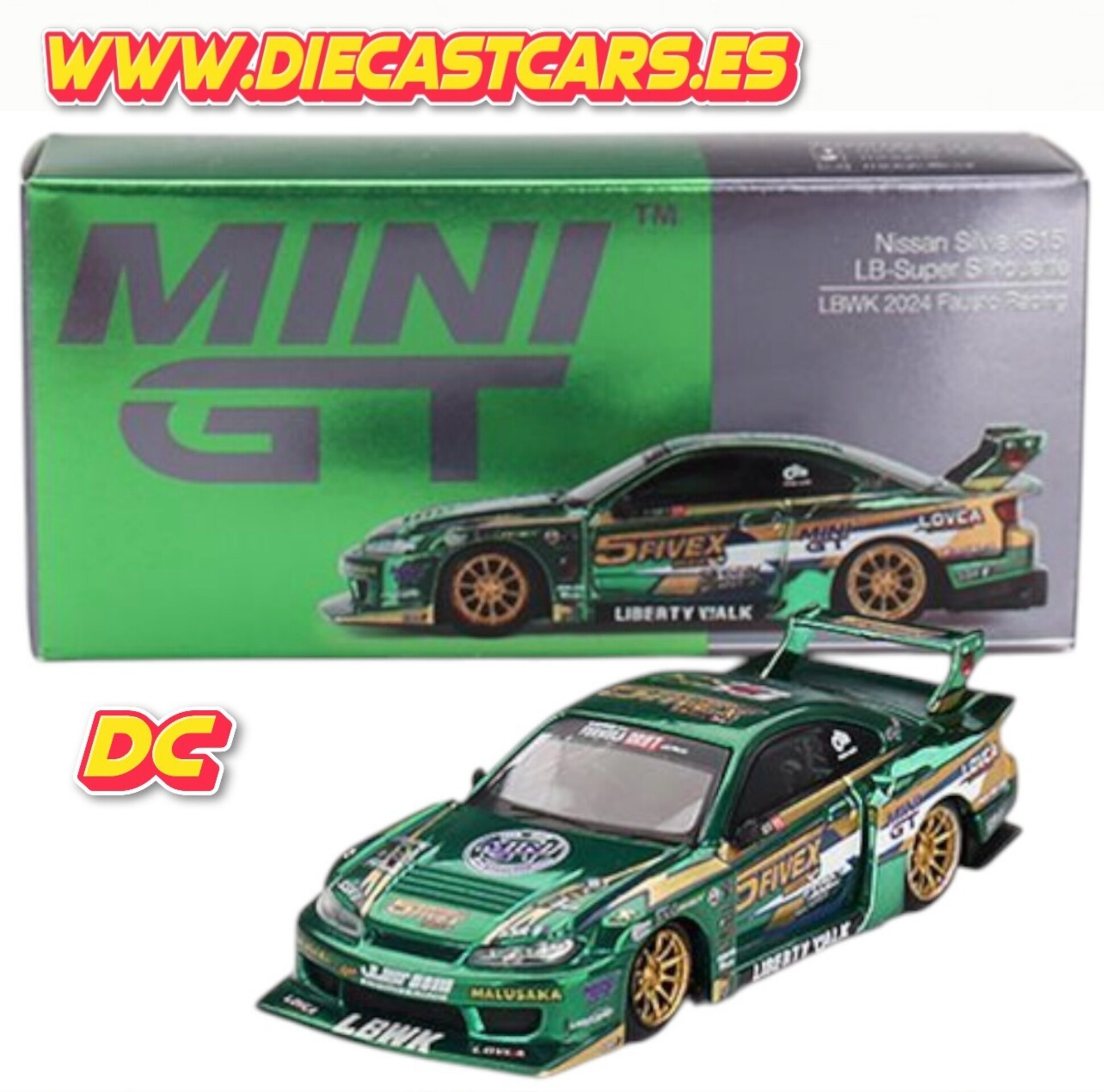 Mini GT NISSAN SILVIA S15 SUPER SILHOUETTE LBWK Liberty Walk 2024 Fausto Racing - 1